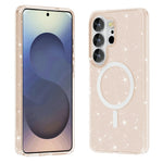 AMORUS For Samsung Galaxy S26 Ultra Magnetic Case Glitter Powder PC + TPU Phone Cover