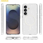 AMORUS For Samsung Galaxy S26 Magnetic Case Glitter Powder PC + TPU Phone Cover