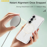 AMORUS For Samsung Galaxy S26 Magnetic Case Glitter Powder PC + TPU Phone Cover