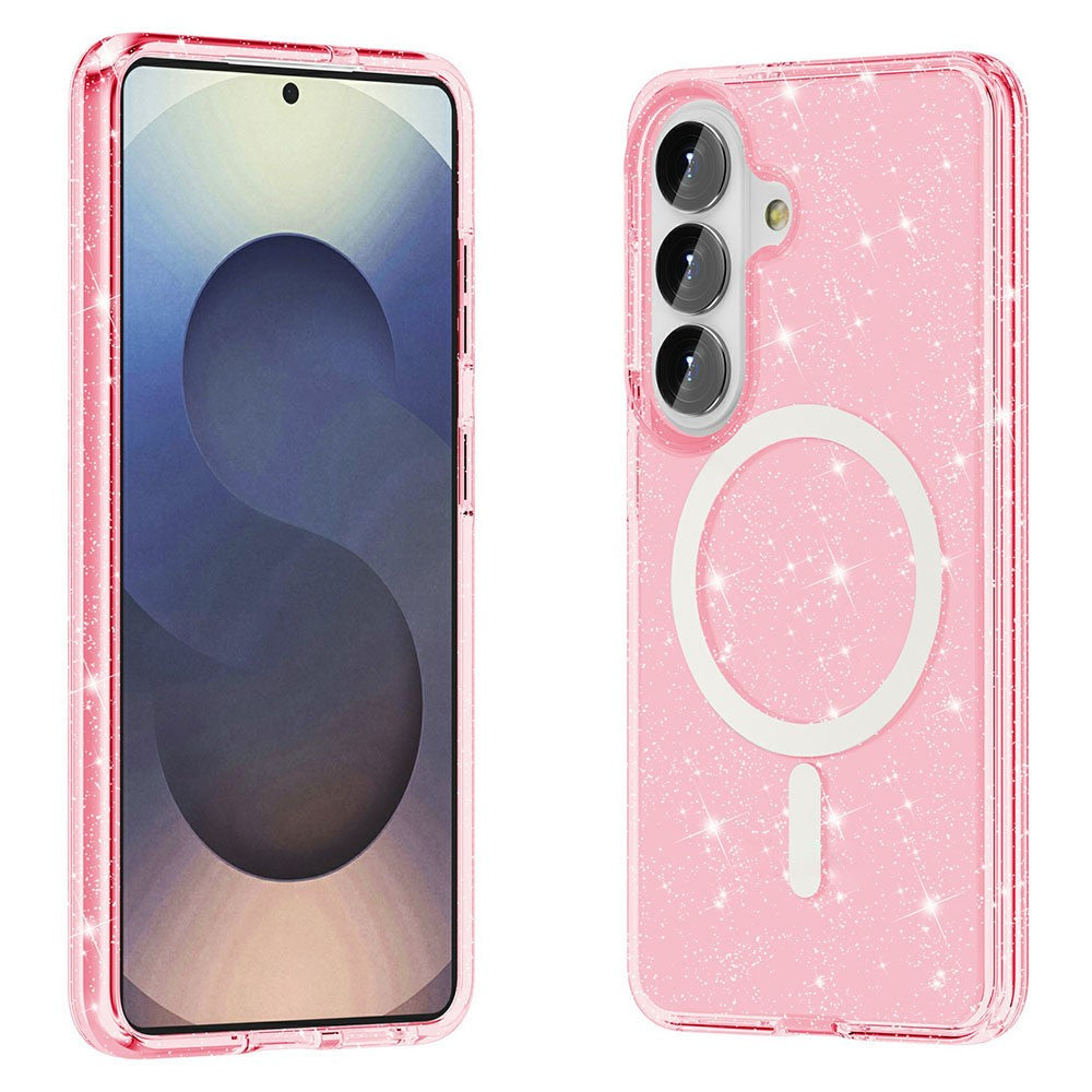 AMORUS For Samsung Galaxy S26 Magnetic Case Glitter Powder PC + TPU Phone Cover