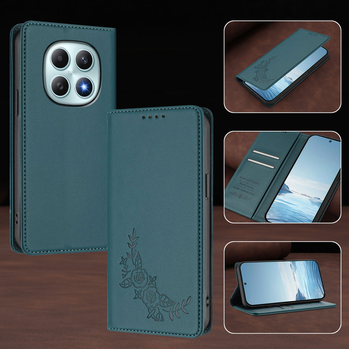 Xiaomi Poco M8 5G / Xiaomi Redmi Note 15 4G (Global) / Xiaomi Redmi Note 15 5G (Global) Plånboksfodral Pionblommönster TPU PU-läder Flipfodral