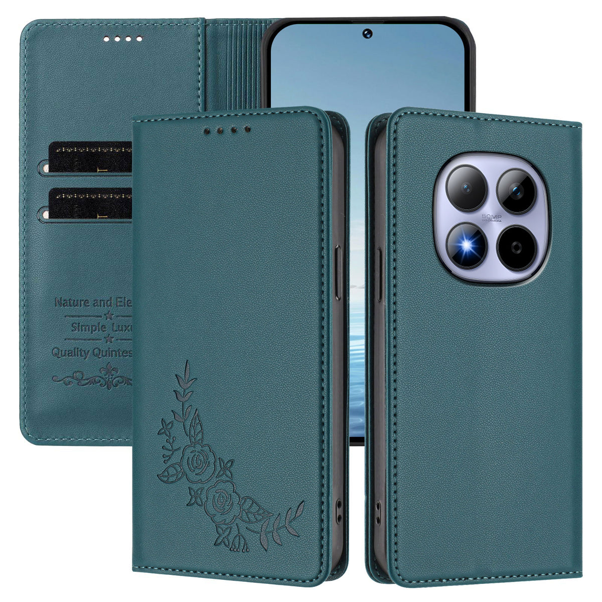 Xiaomi Redmi Note 15 Pro 4G (Global) Plånboksfodral Pion Blommönster TPU PU Läder Flipfodral
