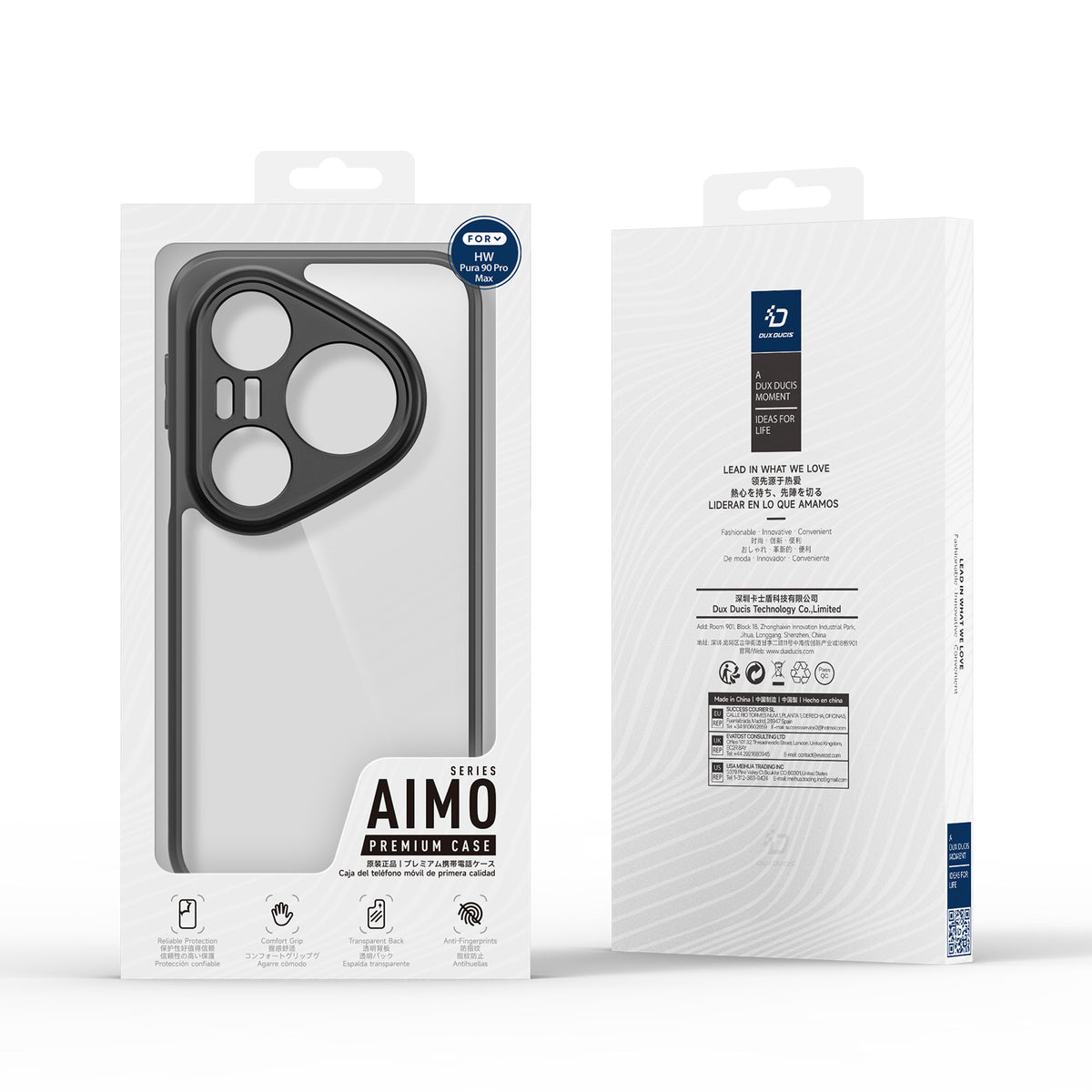 Dux Ducis för Huawei Pura 90s Pro Max 5G / Pura 90 Pro Max DUX DUCIS Aimo-serien PC + TPU genomskinligt bakstycke för mobil (REACH-certifiering)