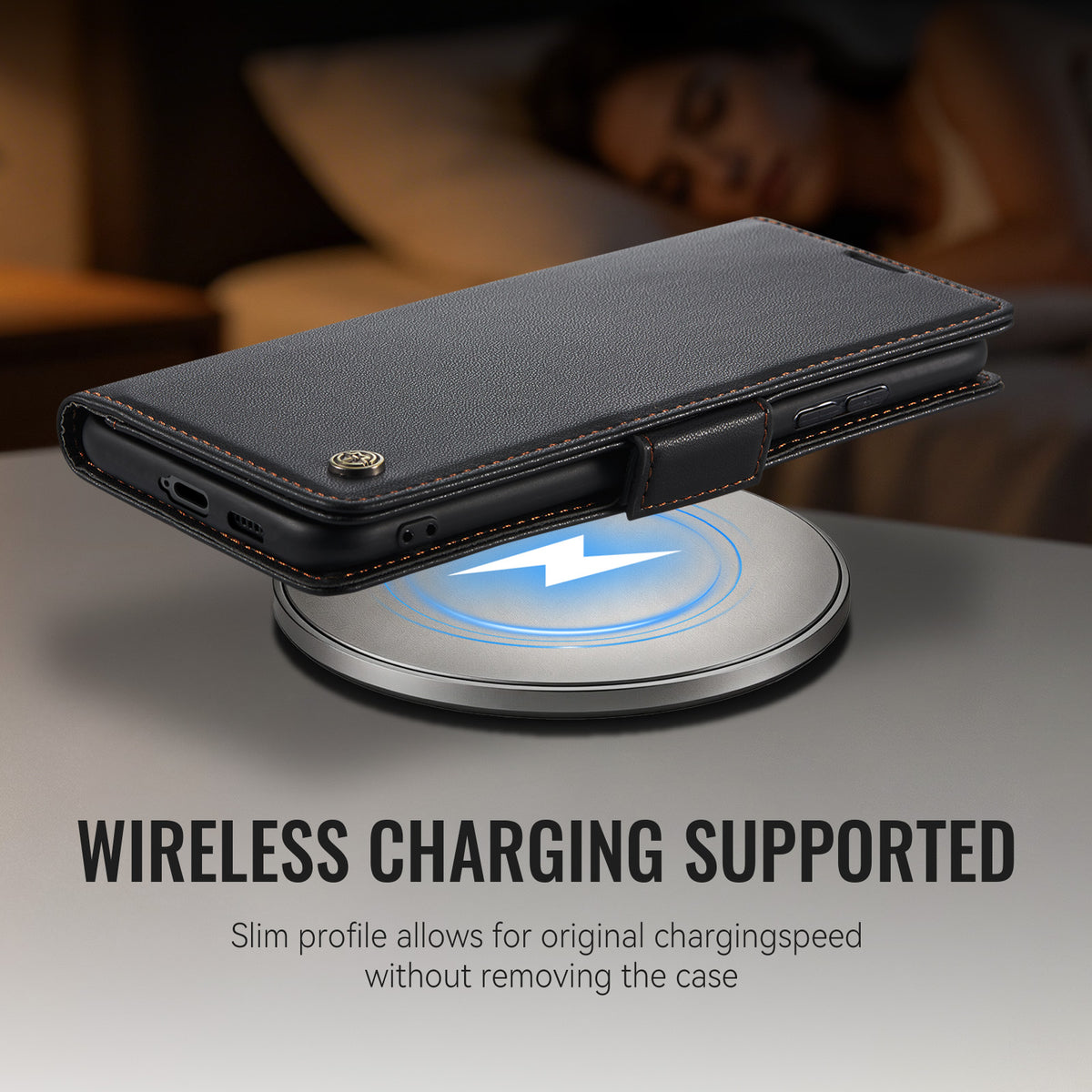 CaseMe för Xiaomi 17 Ultra 5G-skal CASEME 023-serien RFID-blockerande plånboksfodral Glansigt läderfodral med litchitextur