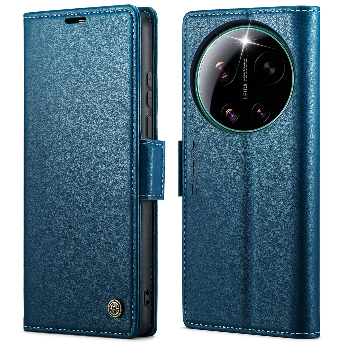 CaseMe til Xiaomi 17 Ultra 5G-etui, CASEME 023-serien, RFID-blokerende pung-etui, blankt læderetui med litchitekstur