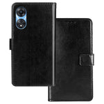 IDEWEI For Oppo A58 5G PU Leather Flip Cover, Wallet Feature Magnetic Closure Phone Case Crazy Horse Texture Shell with Stand