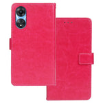 IDEWEI For Oppo A58 5G PU Leather Flip Cover, Wallet Feature Magnetic Closure Phone Case Crazy Horse Texture Shell with Stand