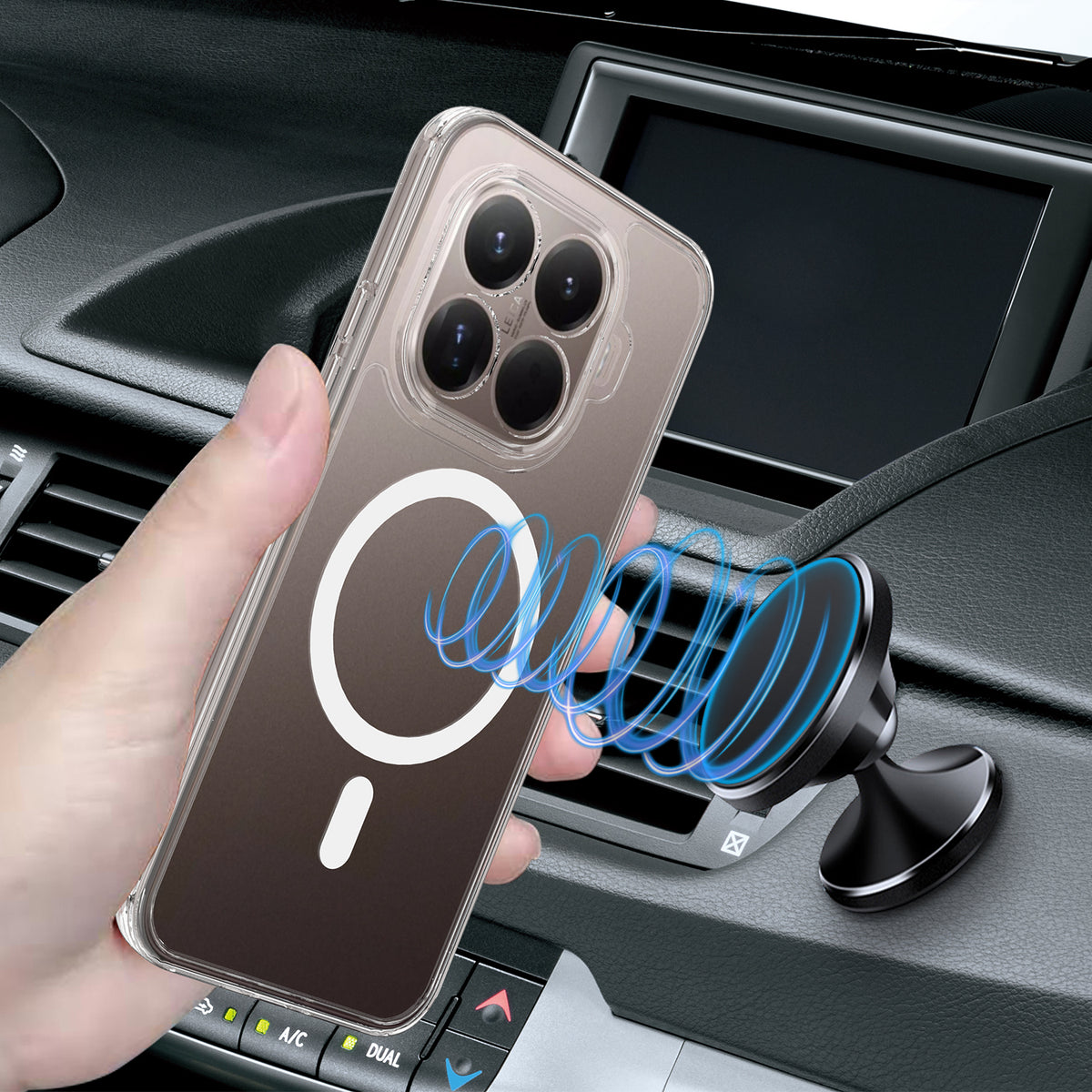 Xiaomi 17T Genomskinligt Magnetiskt mobilskal TPU + Akryl Bakstycke