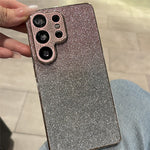 Samsung Galaxy S26 Ultra-skal med strass, kameraram, gradient, glitter, PC+TPU-mobilskal med elektropläterad ram