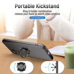 For Samsung Galaxy A27 5G Case Liquid Silicone Kickstand Cover with 2.5D Arc Edge Tempered Glass Film