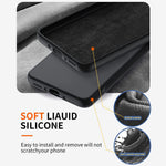 For Samsung Galaxy A27 5G Case Liquid Silicone Kickstand Cover with 2.5D Arc Edge Tempered Glass Film