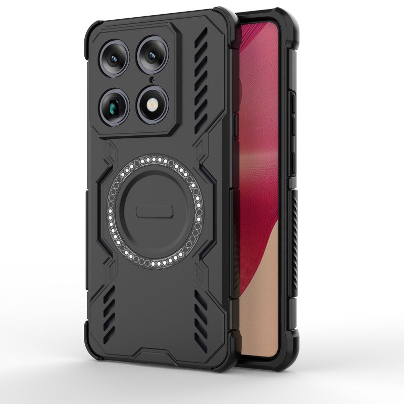 WANLONFENG för Motorola Moto X70 Air Pro 5G / Motorola Signature 5G magnetiskt skal DJ-serien PC TPU mobilskal med 2 st härdat glasfilm