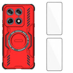 WANLONFENG för Motorola Moto X70 Air Pro 5G / Motorola Signature 5G magnetiskt skal DJ-serien PC TPU mobilskal med 2 st härdat glasfilm
