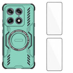 WANLONFENG för Motorola Moto X70 Air Pro 5G / Motorola Signature 5G magnetiskt skal DJ-serien PC TPU mobilskal med 2 st härdat glasfilm
