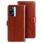 IDEWEI For Oppo A77s 4G Bump Proof PU Leather Flip Stand Wallet Cover Crazy Horse Texture Phone Protective Case