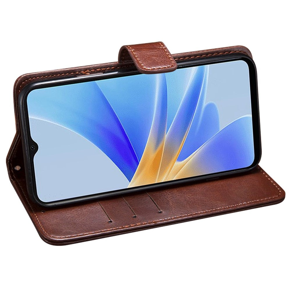 IDEWEI For Oppo A77s 4G Bump Proof PU Leather Flip Stand Wallet Cover Crazy Horse Texture Phone Protective Case