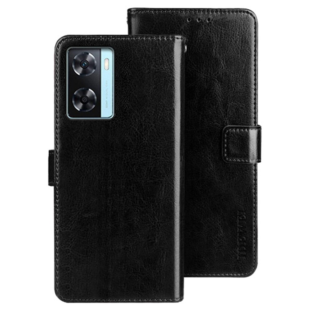 IDEWEI For Oppo A77s 4G Bump Proof PU Leather Flip Stand Wallet Cover Crazy Horse Texture Phone Protective Case