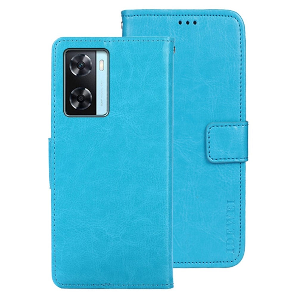 IDEWEI For Oppo A77s 4G Bump Proof PU Leather Flip Stand Wallet Cover Crazy Horse Texture Phone Protective Case