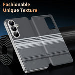 For Samsung Galaxy S26+ Case Card Slot View Window Gradient Color Checkered Pattern Leather Phone Cover