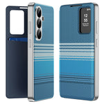 For Samsung Galaxy S26+ Case Card Slot View Window Gradient Color Checkered Pattern Leather Phone Cover