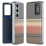 For Samsung Galaxy S26+ Case Card Slot View Window Gradient Color Checkered Pattern Leather Phone Cover