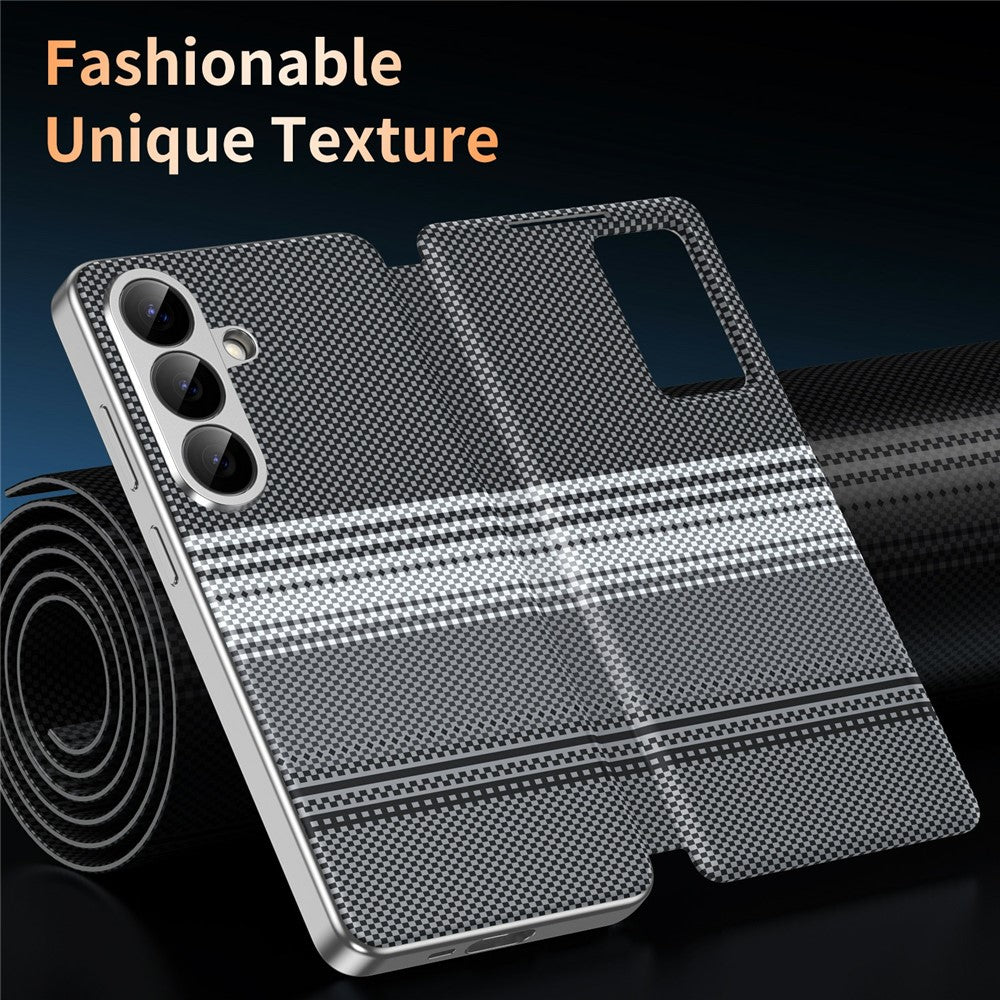 For Samsung Galaxy A57 5G Case Card Slot View Window Gradient Color Checkered Pattern Leather Phone Cover