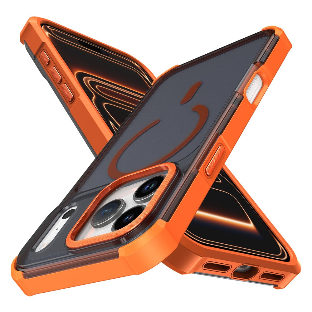 For iPhone 17 Pro Magnetic Case Electroplated Frame Skin-touch TPU+PC Phone Cover