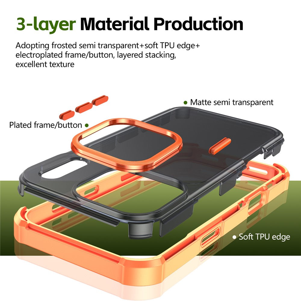 For iPhone 17 Pro Magnetic Case Electroplated Frame Skin-touch TPU+PC Phone Cover