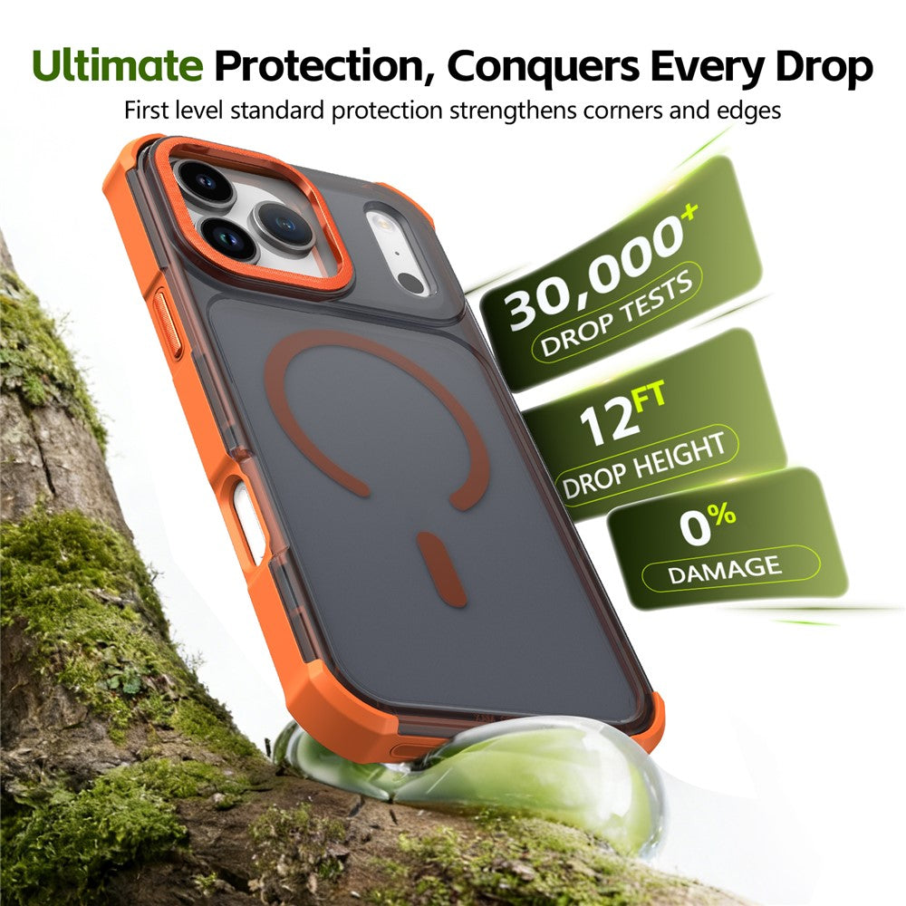 For iPhone 17 Pro Magnetic Case Electroplated Frame Skin-touch TPU+PC Phone Cover