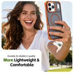 For iPhone 17 Pro Magnetic Case Electroplated Frame Skin-touch TPU+PC Phone Cover