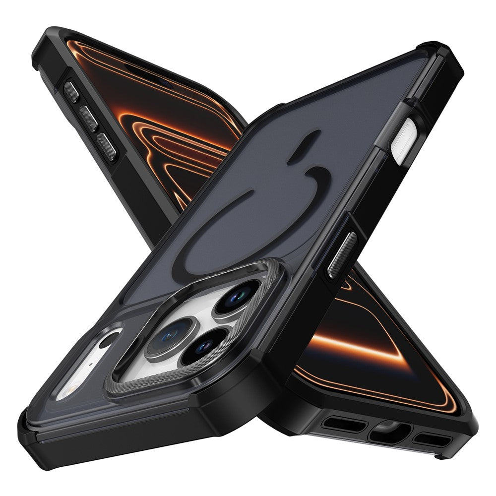 For iPhone 17 Pro Magnetic Case Electroplated Frame Skin-touch TPU+PC Phone Cover