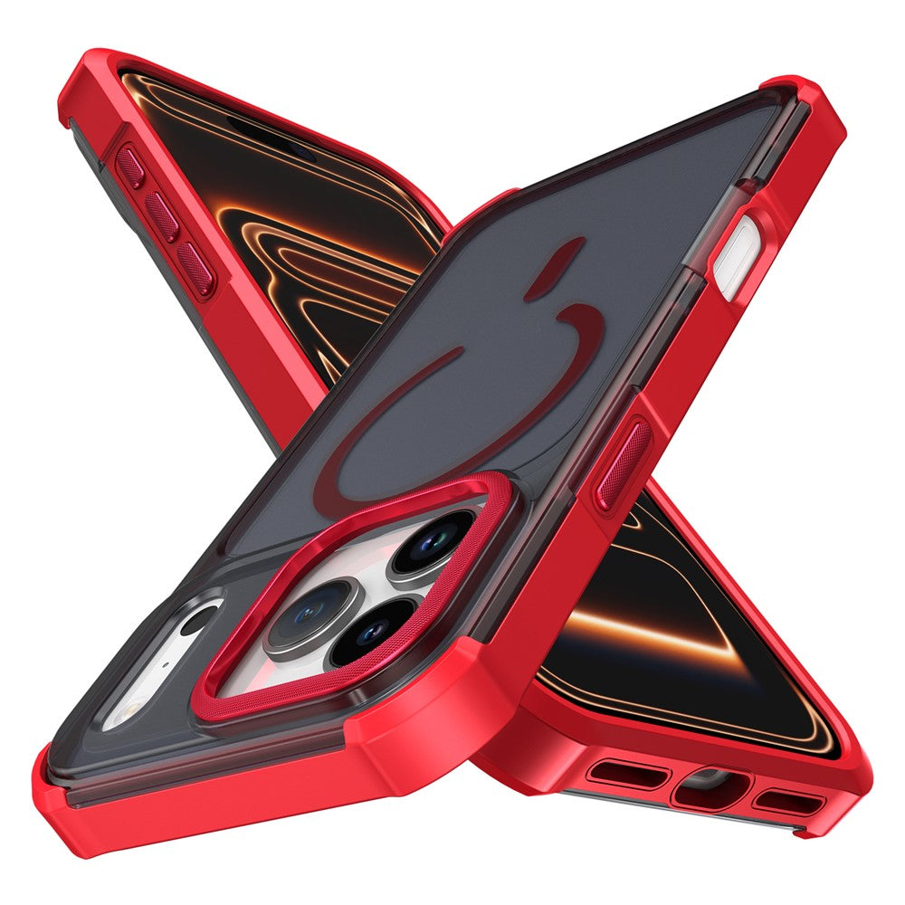 For iPhone 17 Pro Magnetic Case Electroplated Frame Skin-touch TPU+PC Phone Cover