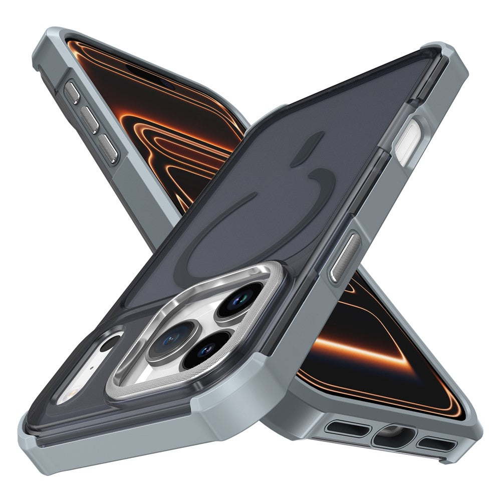 For iPhone 17 Pro Magnetic Case Electroplated Frame Skin-touch TPU+PC Phone Cover