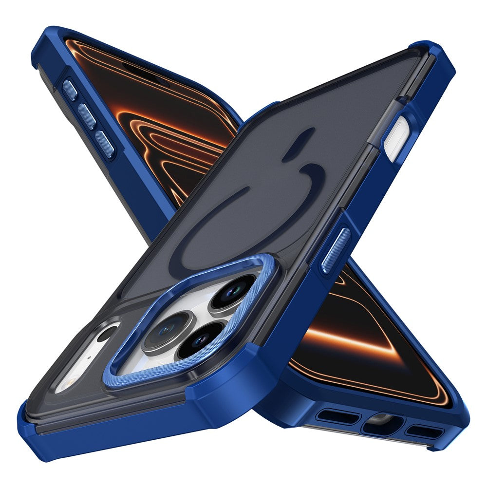 For iPhone 17 Pro Magnetic Case Electroplated Frame Skin-touch TPU+PC Phone Cover
