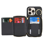 For iPhone 12 Pro Max  /  13 Pro Max Zipper Wallet Case Litchi Texture Leather Back Phone Cover with Metal Ring Holder