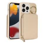 For iPhone 12 Pro Max  /  13 Pro Max Zipper Wallet Case Litchi Texture Leather Back Phone Cover with Metal Ring Holder