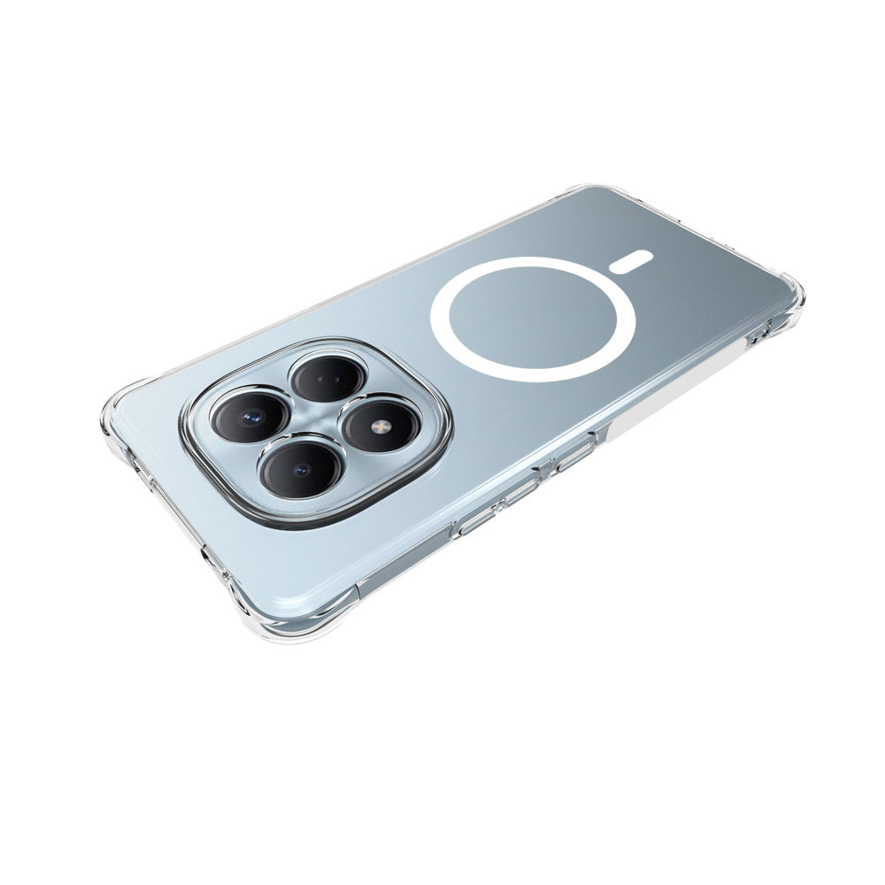WANLONFENG for Xiaomi Redmi Note 15 4G (Global) WL2 Series 2.0mm Magnetic Case Clear TPU Phone Back Cover with Screen Films