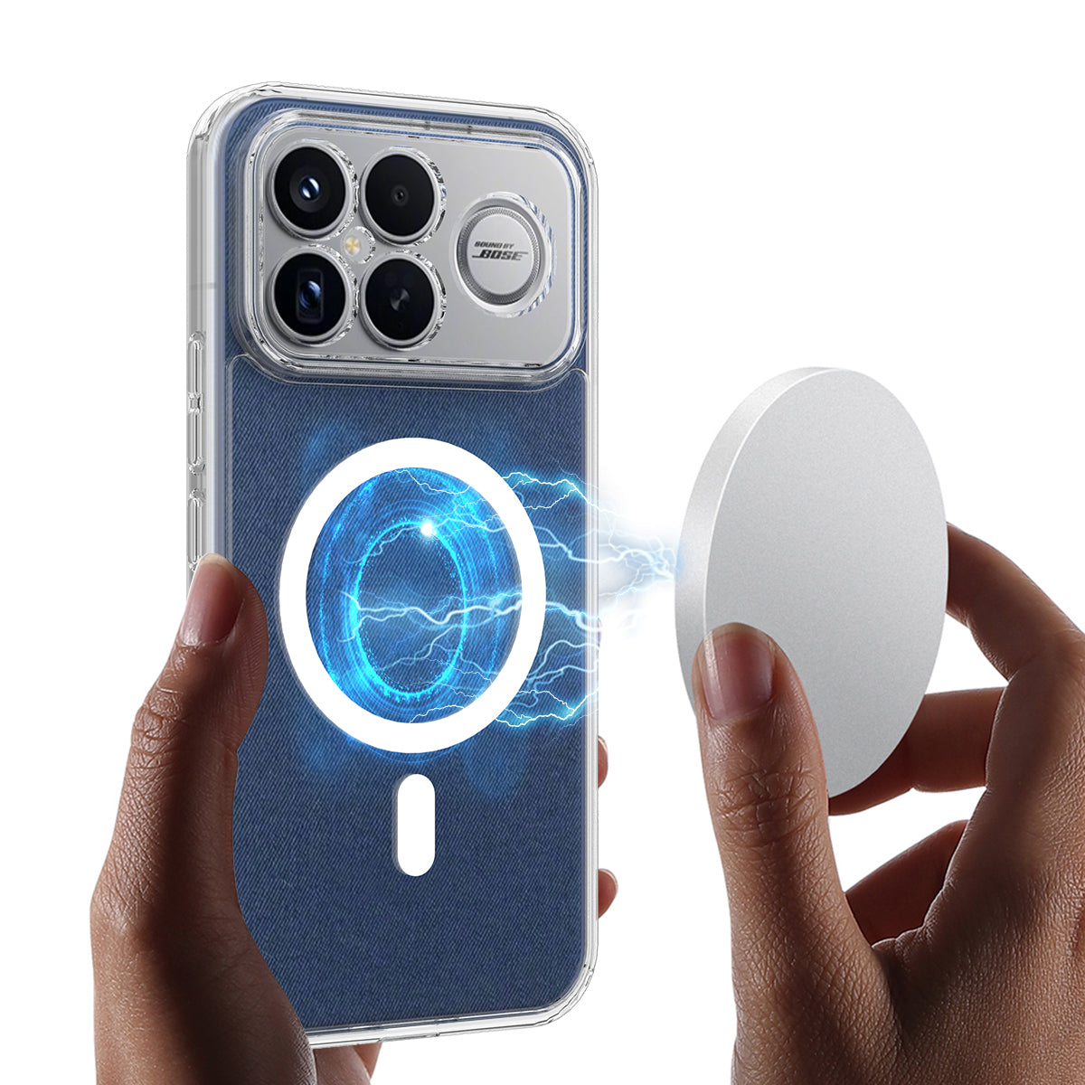 Xiaomi Poco F8 Ultra / Xiaomi Redmi K90 Pro Max 5G Genomskinligt Magnetiskt mobilskal TPU + Akryl Bakstycke
