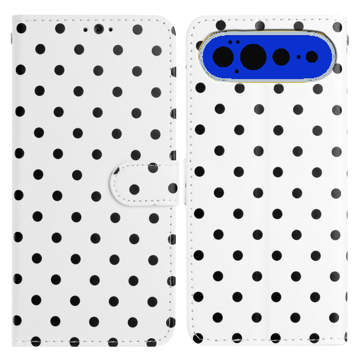 For Google Pixel 11 Pro XL Leather Case Polka Dot Pattern Wallet Stand Folio Phone Cover