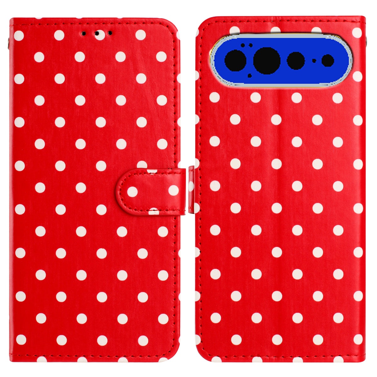 For Google Pixel 11 Pro XL Leather Case Polka Dot Pattern Wallet Stand Folio Phone Cover