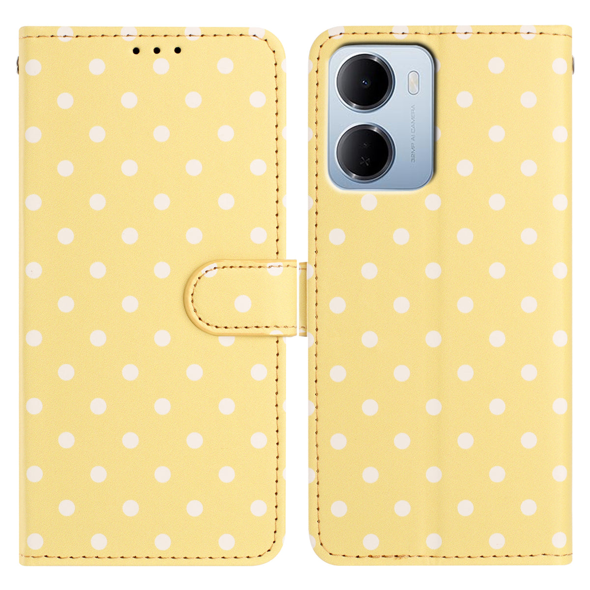 For Xiaomi Redmi 15a 5G Leather Case Polka Dot Pattern Wallet Stand Folio Phone Cover