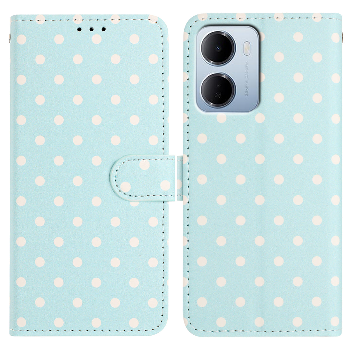 For Xiaomi Redmi 15a 5G Leather Case Polka Dot Pattern Wallet Stand Folio Phone Cover