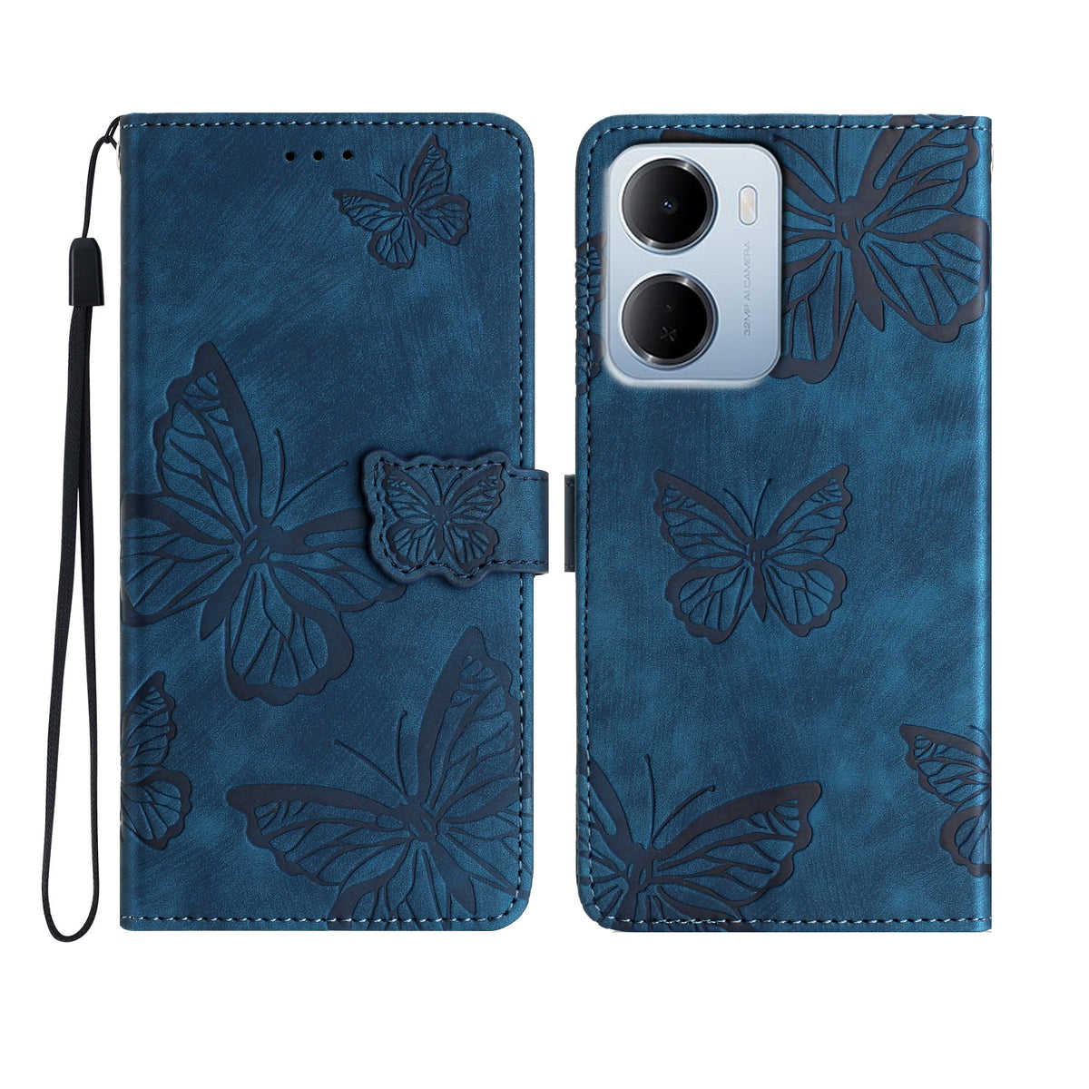 For Xiaomi Redmi 15a 5G Case Butterfly Design Flip Wallet Leather Phone Cover Skin-Touch