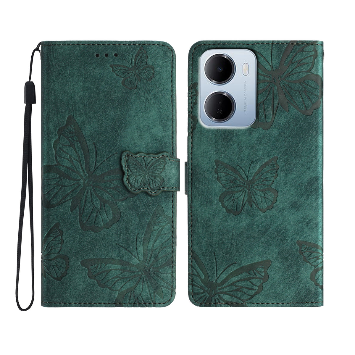 For Xiaomi Redmi 15a 5G Case Butterfly Design Flip Wallet Leather Phone Cover Skin-Touch