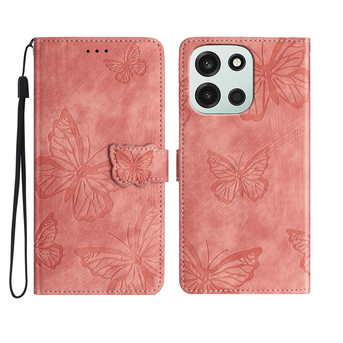 OnePlus Nord 6 5G / Turbo 6V 5G / Turbo 6 5G-skal, fjärilsdesign, fällbart läderfodral, hud-touch