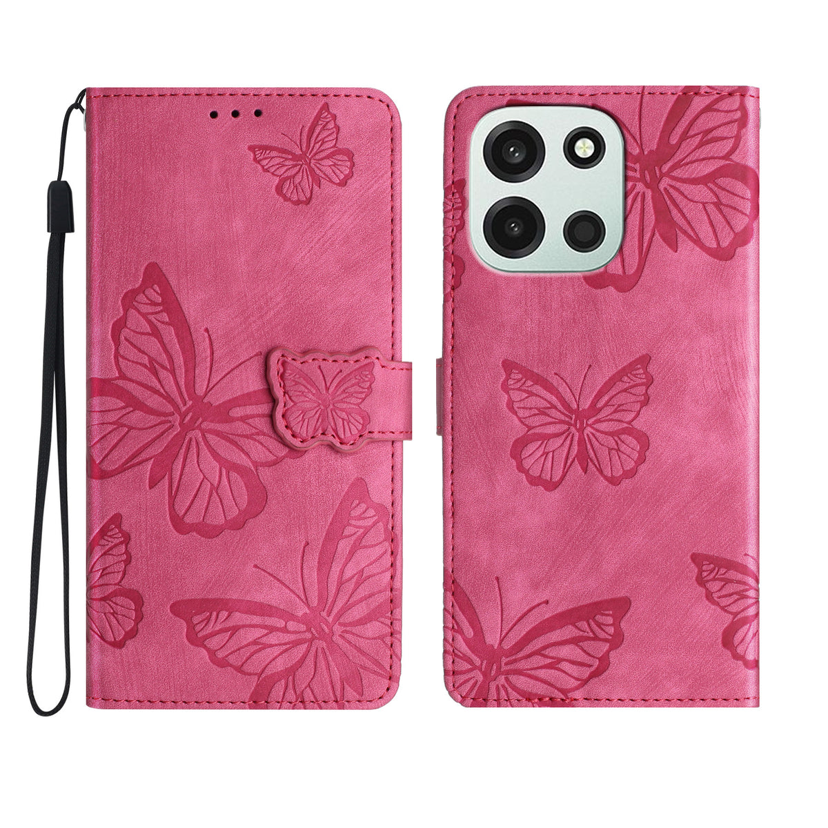 OnePlus Nord 6 5G / Turbo 6V 5G / Turbo 6 5G-skal, fjärilsdesign, fällbart läderfodral, hud-touch