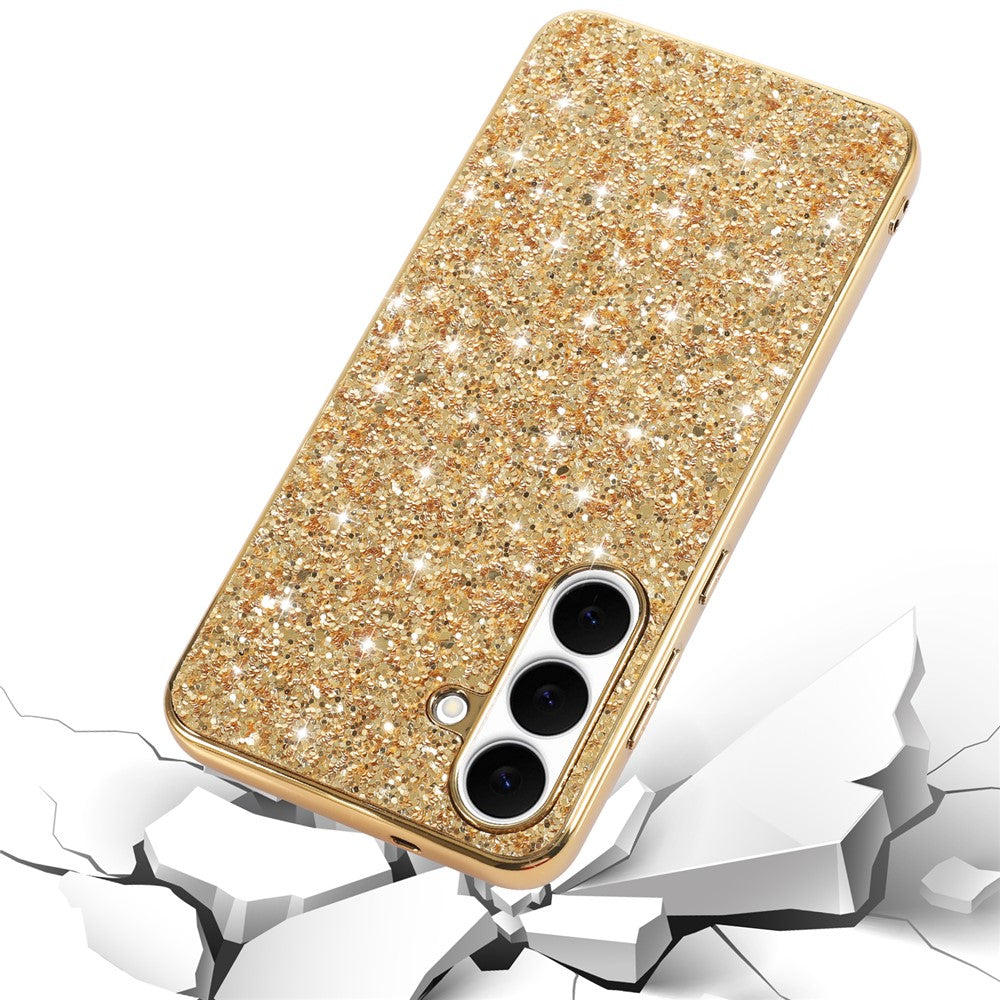Til Samsung Galaxy A57 5G Etui Elektroplettering TPU + PC Funklende Glitter Telefon Bagcover