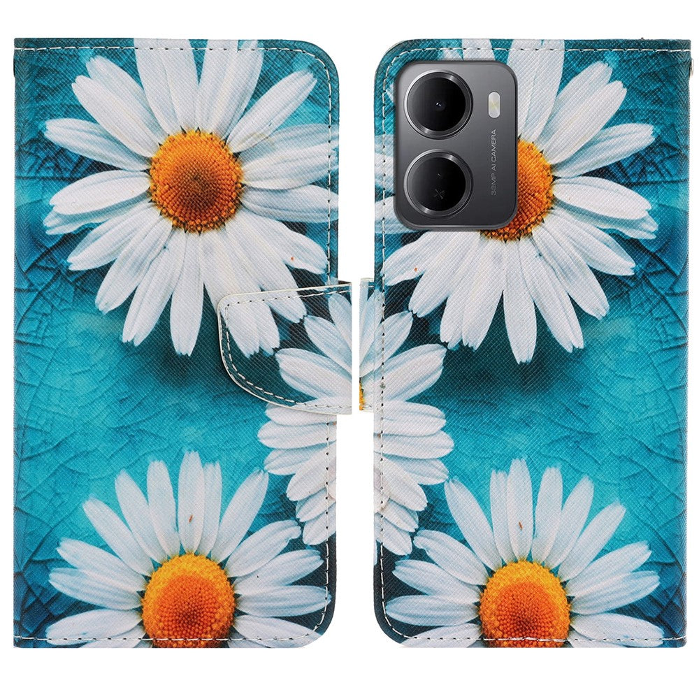 For Xiaomi Redmi 15a 5G Case Pattern Printing Protective Leather Folio Phone Cover with Wrist Strap