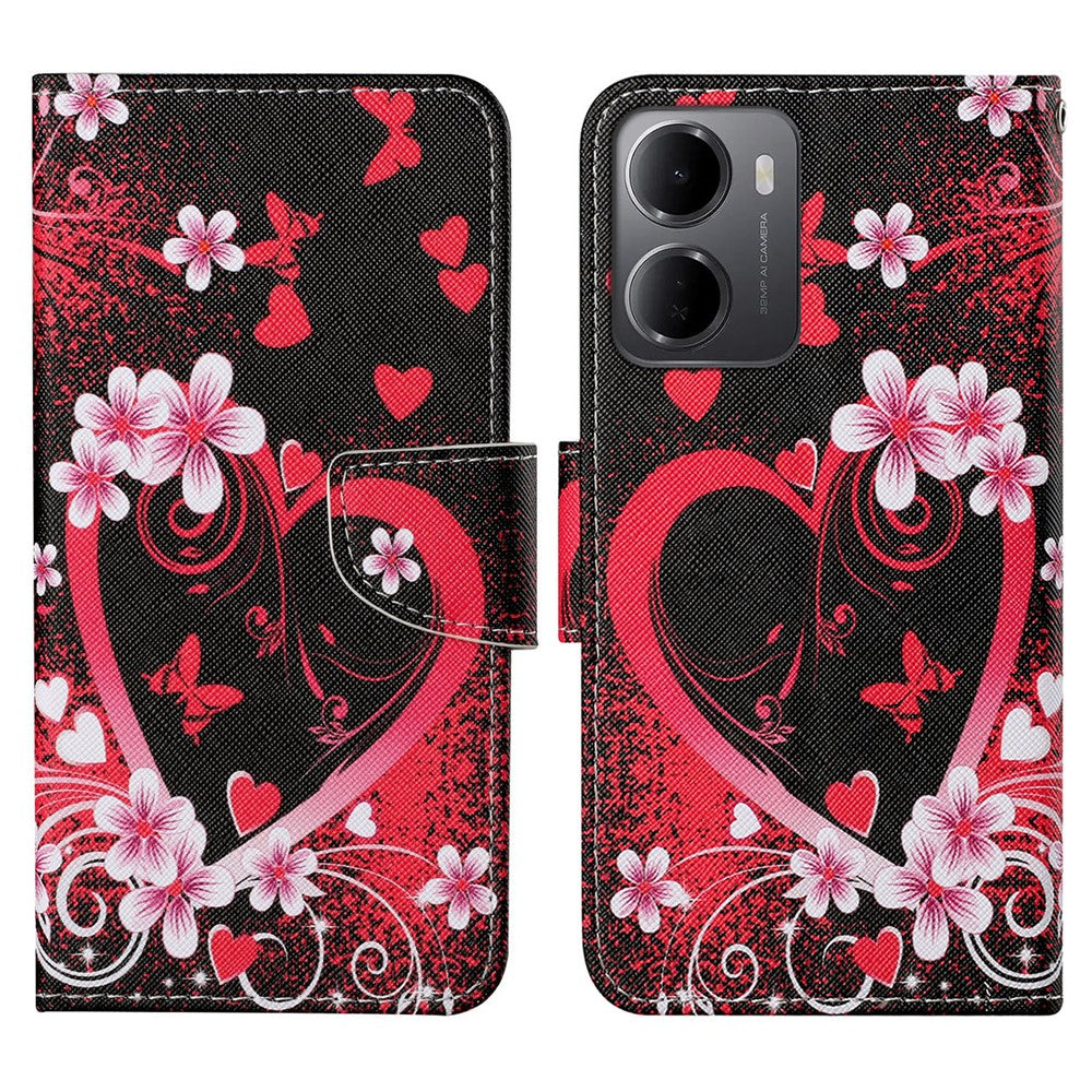 For Xiaomi Redmi 15a 5G Case Pattern Printing Protective Leather Folio Phone Cover with Wrist Strap
