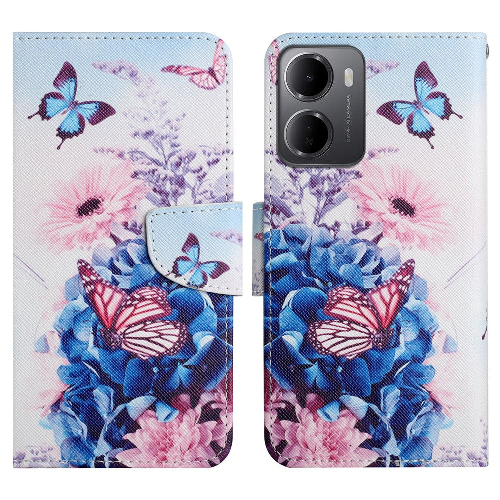For Xiaomi Redmi 15a 5G Case Pattern Printing Protective Leather Folio Phone Cover with Wrist Strap